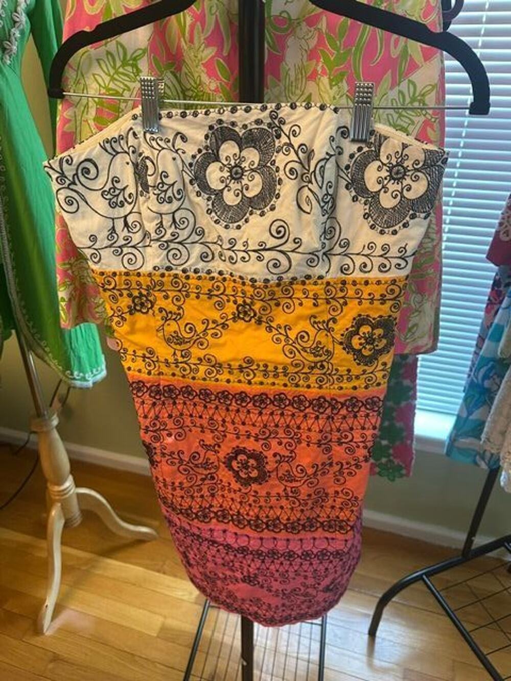 Lilly Pulitzer Bowen Strapless Dress Bird Is The Word Sz 8 EUC